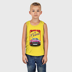 Майка детская хлопок Классика автомобиль Volvo P1800, цвет: желтый — фото 2