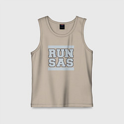 Майка детская хлопок Run San Antonio Spurs, цвет: миндальный
