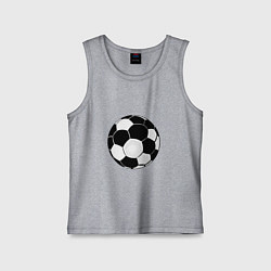 Майка детская хлопок Монохромный футбольный мяч, цвет: меланж