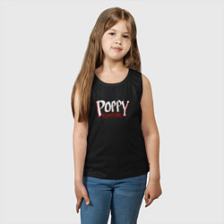 Майка детская хлопок Poppy Playtime лого, цвет: черный — фото 2