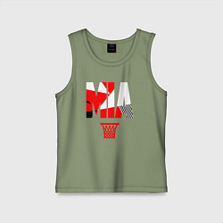 Майка детская хлопок Miami buckets, цвет: авокадо