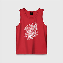 Майка детская хлопок Белый осётр, цвет: красный