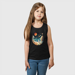 Майка детская хлопок Космический путешественник: арт нейросети, цвет: черный — фото 2