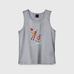 Майка детская хлопок Клоуны желают хороших праздников, цвет: меланж