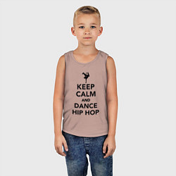 Майка детская хлопок Keep calm and dance hip hop, цвет: пыльно-розовый — фото 2