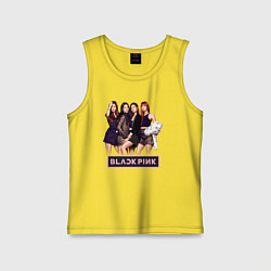 Майка детская хлопок Rose Blackpink kpop, цвет: желтый