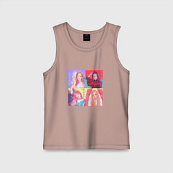 Майка детская хлопок Colorful Black Pink, цвет: пыльно-розовый