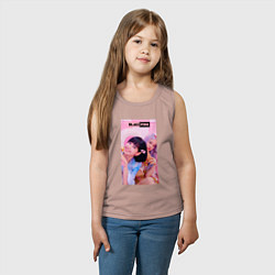 Майка детская хлопок Girl Blackpink, цвет: пыльно-розовый — фото 2