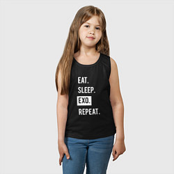 Майка детская хлопок Eat Sleep EXO Repeat, цвет: черный — фото 2