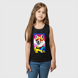 Майка детская хлопок Fox - pop art - fashionista, цвет: черный — фото 2