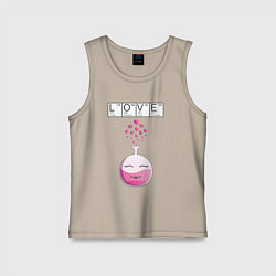 Майка детская хлопок Химия любви - для нее, цвет: миндальный