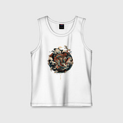 Майка детская хлопок Power of the Dragon god, цвет: белый