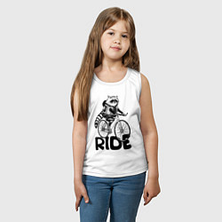 Майка детская хлопок Raccoon ride, цвет: белый — фото 2