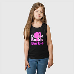 Майка детская хлопок Логотип Барби объемный, цвет: черный — фото 2