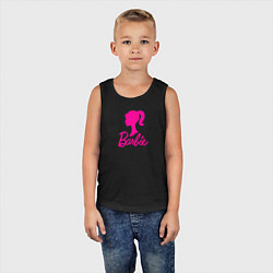 Майка детская хлопок Розовый логотип Барби, цвет: черный — фото 2