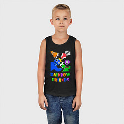 Майка детская хлопок Rainbow Friends персонажи, цвет: черный — фото 2