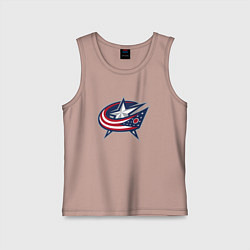 Майка детская хлопок Columbus blue jackets - hockey team - emblem, цвет: пыльно-розовый