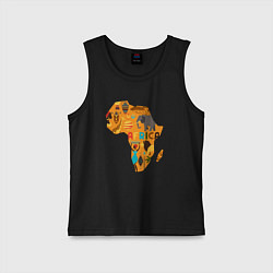 Майка детская хлопок Красочная Африка, цвет: черный