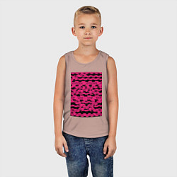 Майка детская хлопок Розовая стоп лента Абстракция с заградительной лен, цвет: пыльно-розовый — фото 2