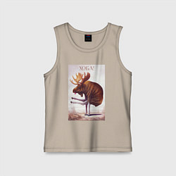 Майка детская хлопок Лось хоба, цвет: миндальный