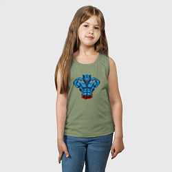 Майка детская хлопок Оборотень бодибилдер, цвет: авокадо — фото 2