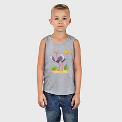 Майка детская хлопок Солнечный страус, цвет: меланж — фото 2