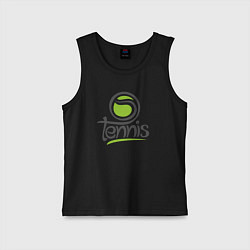 Майка детская хлопок Tennis ball, цвет: черный