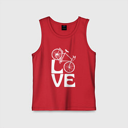 Майка детская хлопок Любовь велосипедиста, цвет: красный