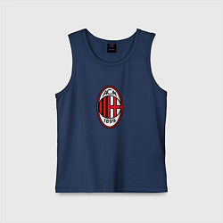 Майка детская хлопок Футбольный клуб Milan, цвет: тёмно-синий