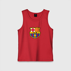 Майка детская хлопок Barcelona fc sport, цвет: красный
