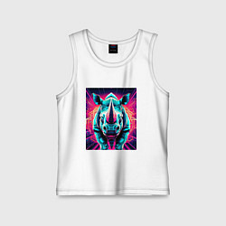 Майка детская хлопок Кибер носорог, цвет: белый