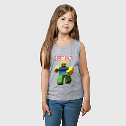 Майка детская хлопок Roblox бегущий персонаж, цвет: меланж — фото 2