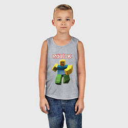 Майка детская хлопок Roblox бегущий персонаж, цвет: меланж — фото 2