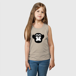 Майка детская хлопок Морда шимпанзе, цвет: миндальный — фото 2