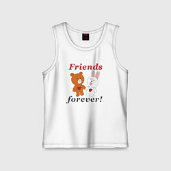 Майка детская хлопок Friends forever, цвет: белый