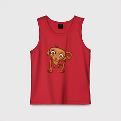 Майка детская хлопок Удивлённая обезьянка, цвет: красный