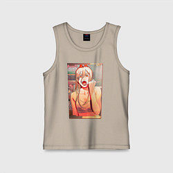 Майка детская хлопок Пауэр перед зеркалом, цвет: миндальный