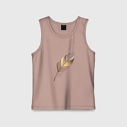 Майка детская хлопок Перо, цвет: пыльно-розовый