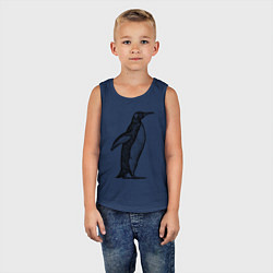 Майка детская хлопок Пингвин сбоку, цвет: тёмно-синий — фото 2