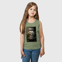 Майка детская хлопок Fallout armour poster, цвет: авокадо — фото 2