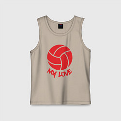 Майка детская хлопок Volleyball my love, цвет: миндальный