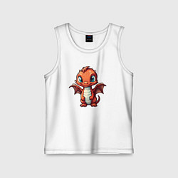 Майка детская хлопок Дракоша карминный шустрик, цвет: белый