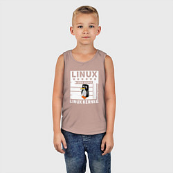 Майка детская хлопок Пингвин программист системы линукс, цвет: пыльно-розовый — фото 2