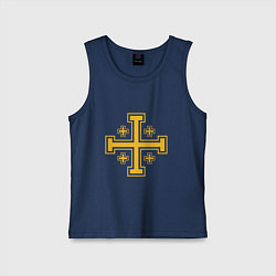 Майка детская хлопок Крест рыцарей Иерусалима и Эдессы, цвет: тёмно-синий