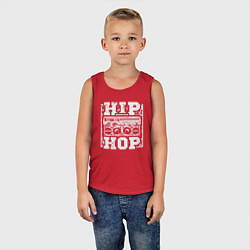 Майка детская хлопок Hip hop life, цвет: красный — фото 2