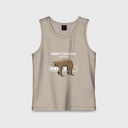 Майка детская хлопок Ленивая загрузка, цвет: миндальный