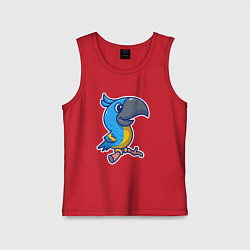 Майка детская хлопок Попугайчик, цвет: красный