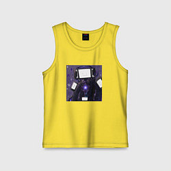 Майка детская хлопок Funny Titan TV Man, цвет: желтый