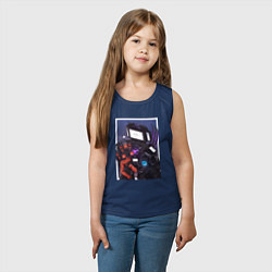 Майка детская хлопок ТВ Мен со Спикерменом и Камераменом, цвет: тёмно-синий — фото 2