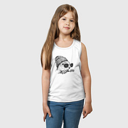 Майка детская хлопок Белка на стиле, цвет: белый — фото 2